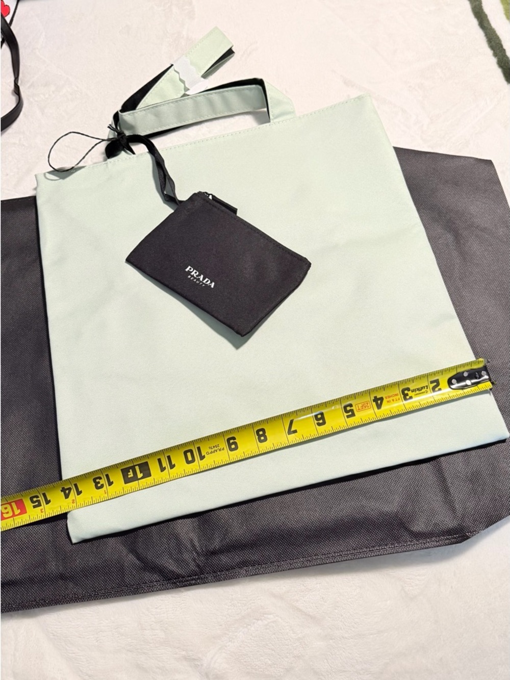 Prada Pale Green Tote with Black Pouch NWT - Picture 4 of 4